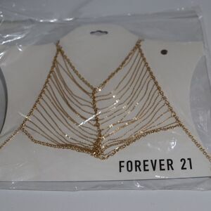 Forever 21 Gold Chain Body Jewelry Halter Top OS